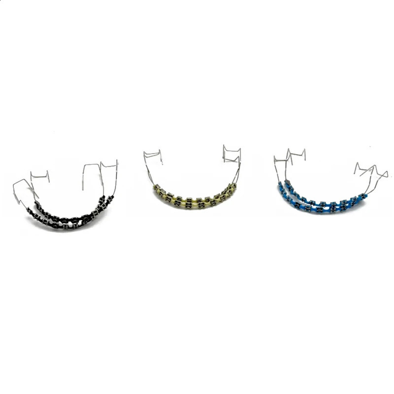 2pcs/set Colorful Brackets Dental Fake Braces For Teeth Temporary Metal Wires Metal Bracket Orthodontic Ligature Ties 250327