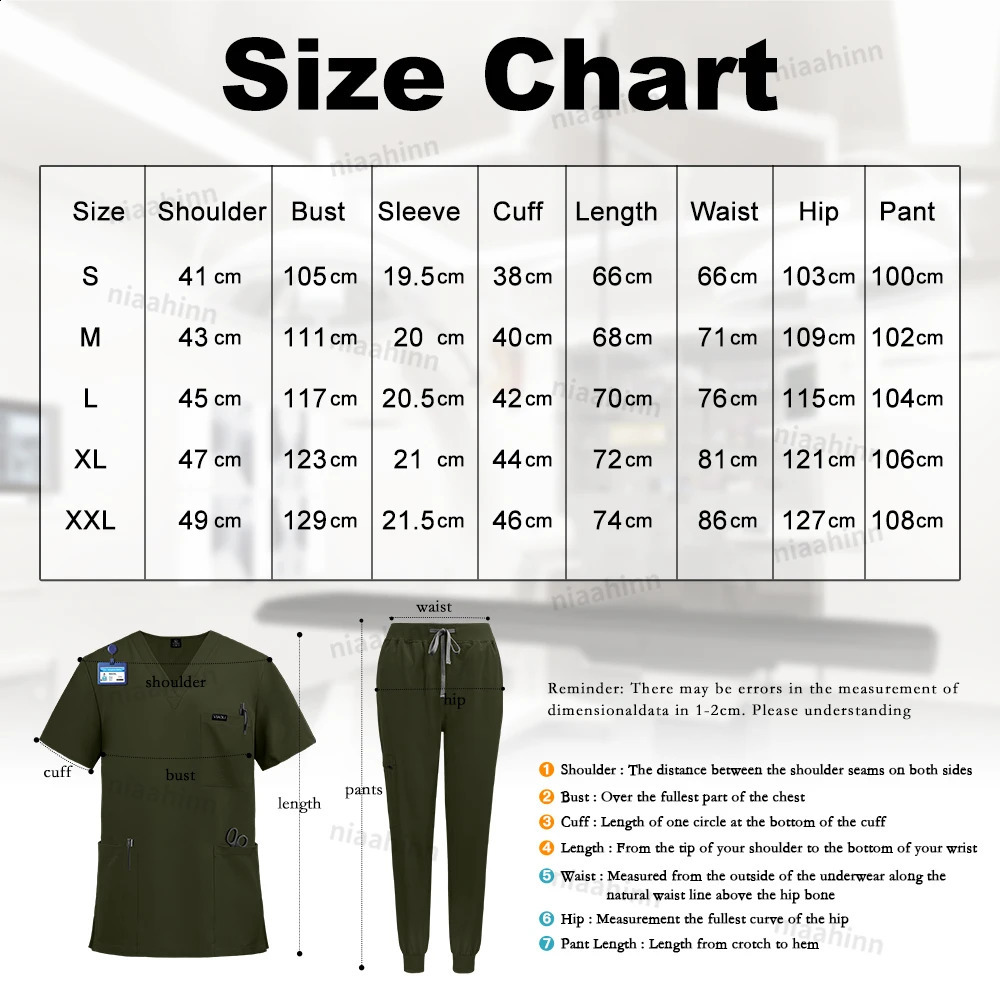 Niaahinn Uniforms High Quality Care Scrubbing Machine Neutral Pet Beauty Dental Clinic Nurse Uniform Multi Color Mens Set 250326