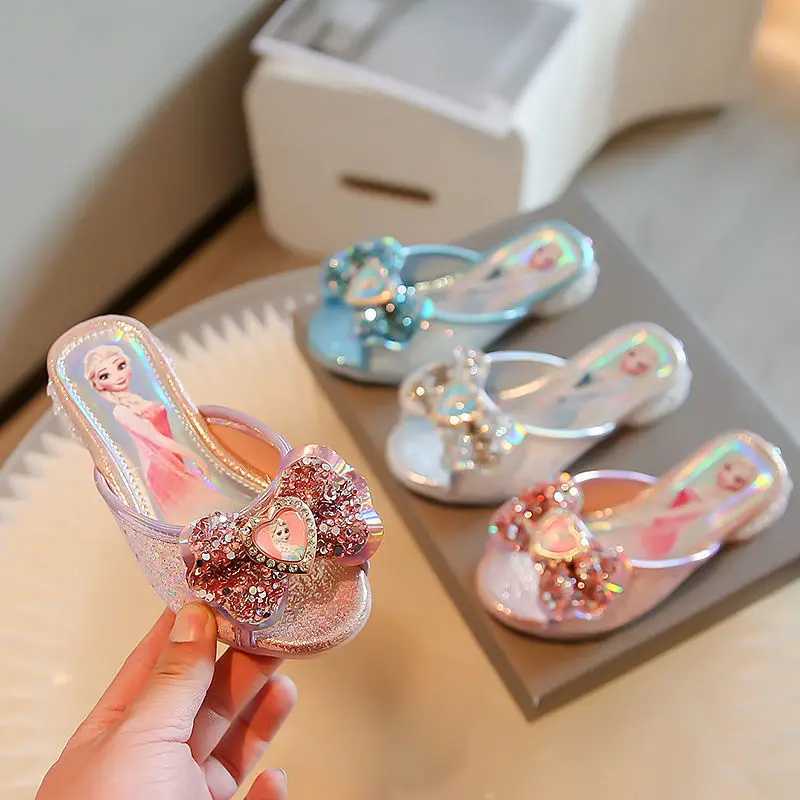 Slipper Summer girls sandals frozen Elsa princess shoes girls crystal shoes childrens high heels fashion party shoes size 36 S25326