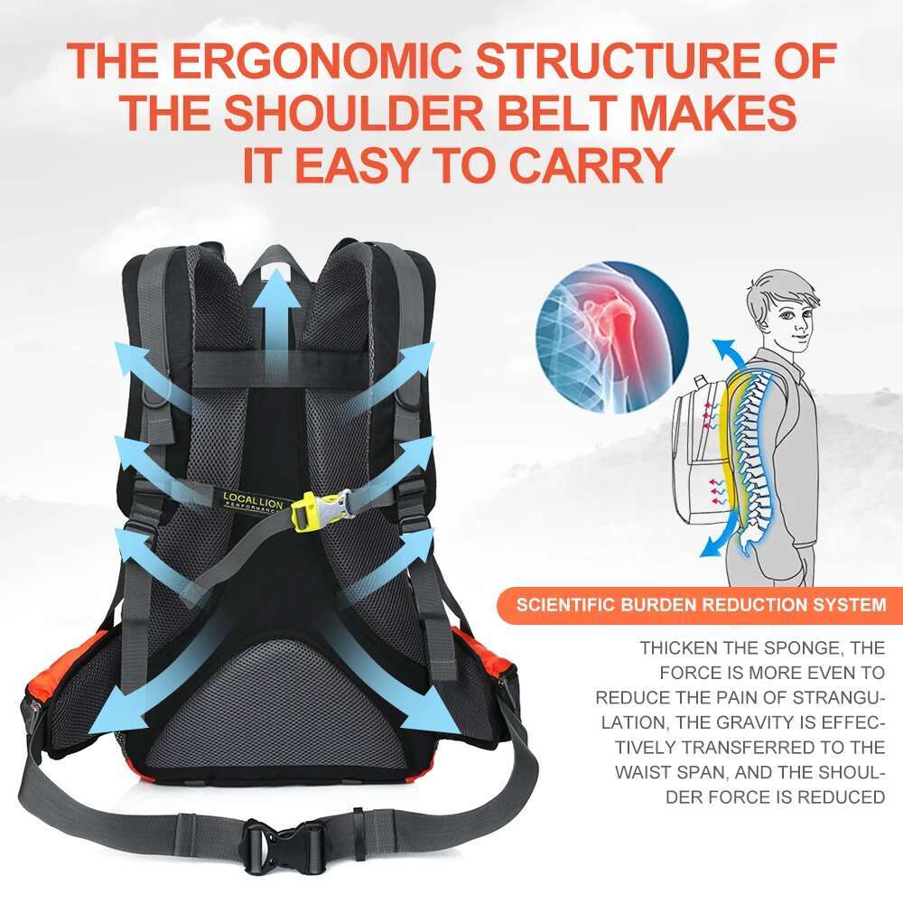 Storage Sturdy 40 Liter Bag Travel Tactical Trekking Mountaineering Hiking Camping Backpack