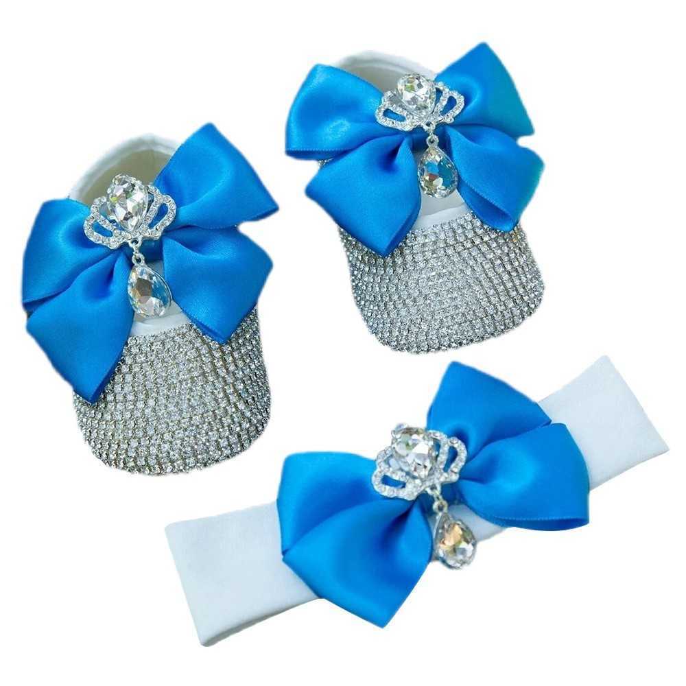 Dollbling Luxury Diamond Baby Shoes Pacifier Set Red and Blue Set Kindergarten Gift Little Girls First Birthday Shoes Photography X250129