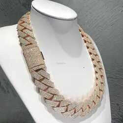 Necklace chain cuban k chainewelry dia gold necklace 20mm Width 3 Row hop hip jewelry iced Out moissanite dias
