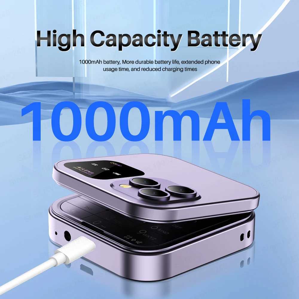 Servo i16 Pro Mini Folding Phone Dual SIM Card FM Radio Vibration Magic Voice Blacklist Speed Dialing 1.77-inch Screen Square Phone M250327