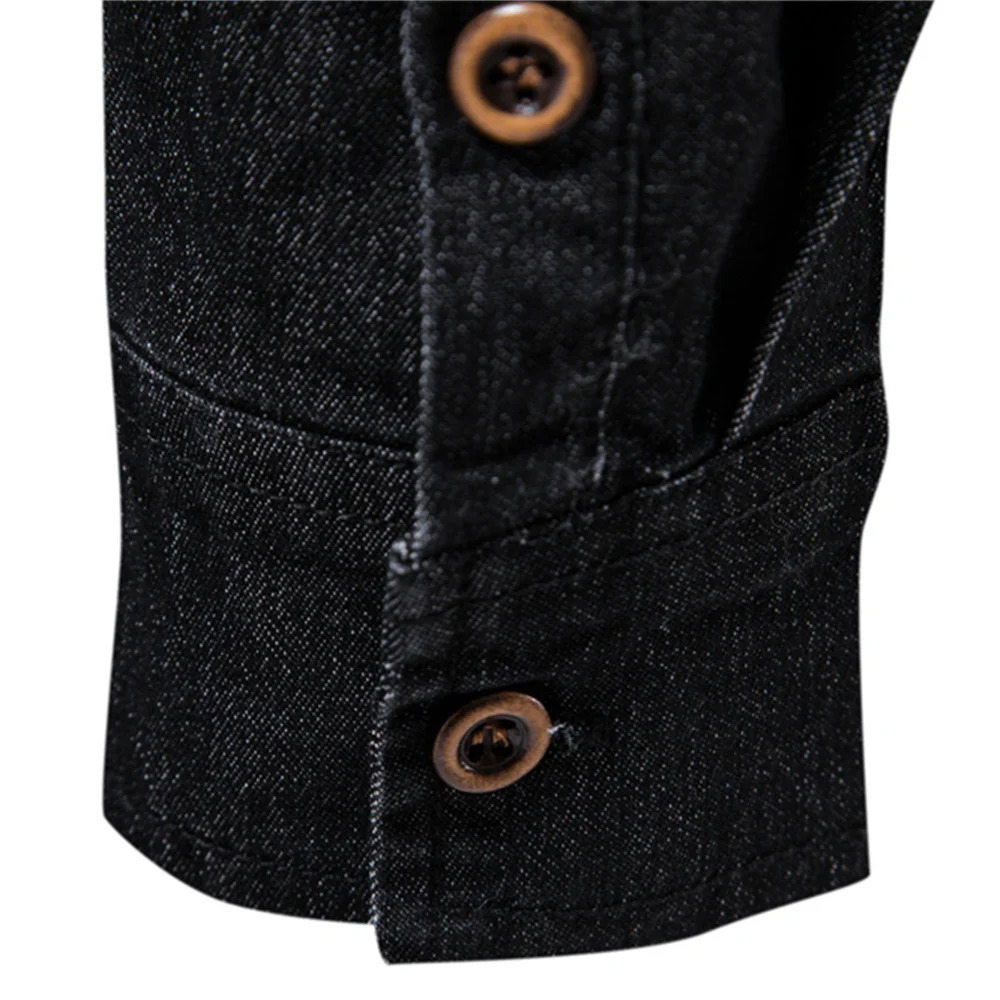 AIOPESON elastic cotton denim shirt mens long sleeved highquality casual slim fit clothing 250326