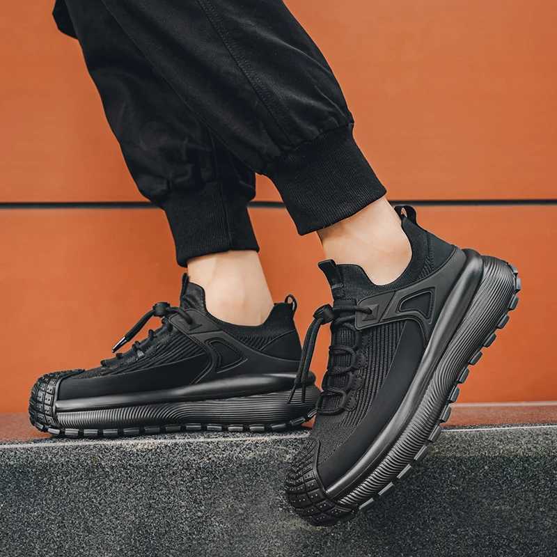 2025 mens outdoor waterproof camping anti slip sports shoes for hiking mens casual lightweight lace walking shoes Y250325