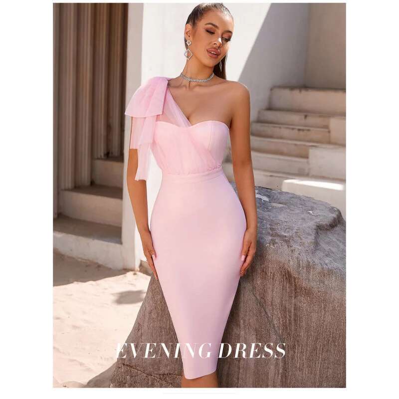 Dongdumaoyi Strapless Bustier Met N Schouder En Mesh Strik Elegante Modieuze Bruilofts Of Avondfeestjurk Voor Dames