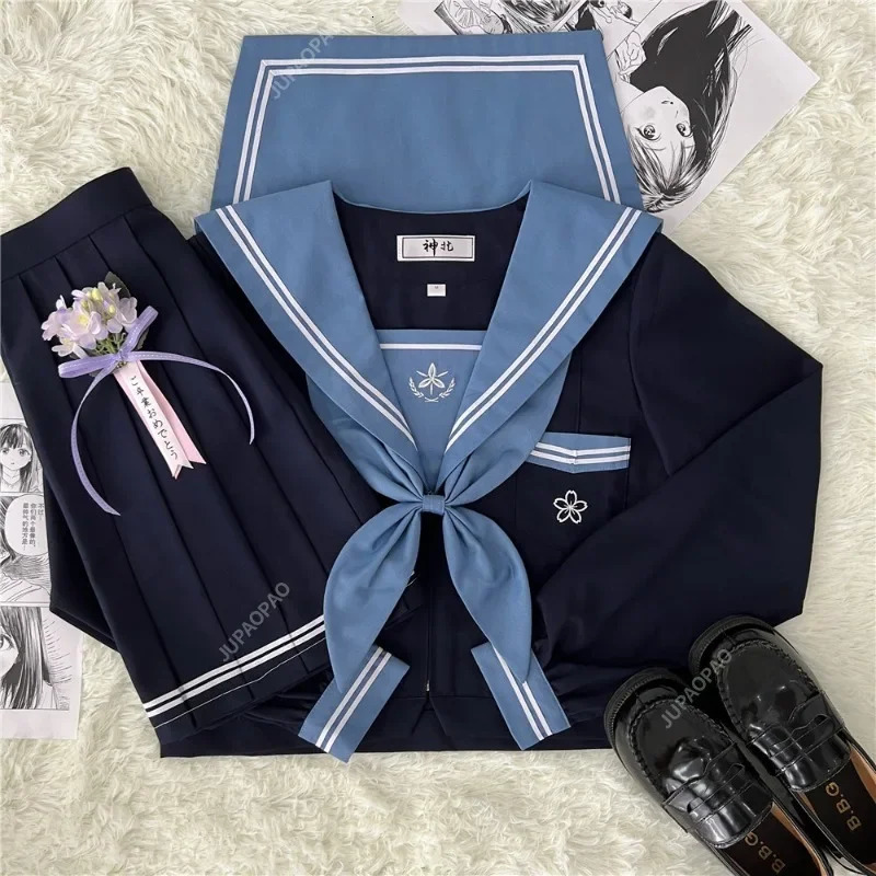Japanese Girls School Uniform Costume Role Playing Anime Ladies Lolita Sailor Skirt Cute Ins Style 250326