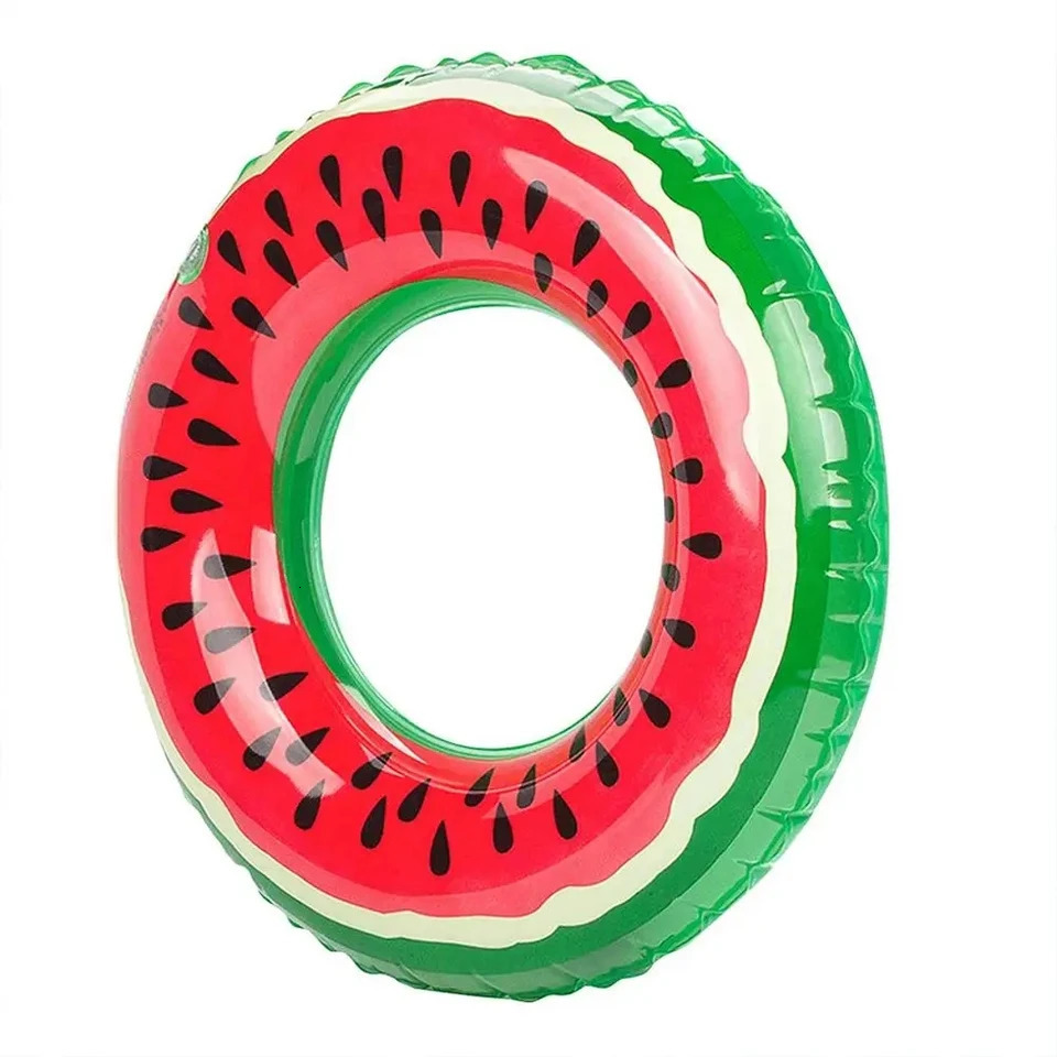 1 Pc Watermelon Pattern Swimming Ring for Adult Kids Inflatable Mattress Pool Party Laps Summer Beach Float Water Sport 250321