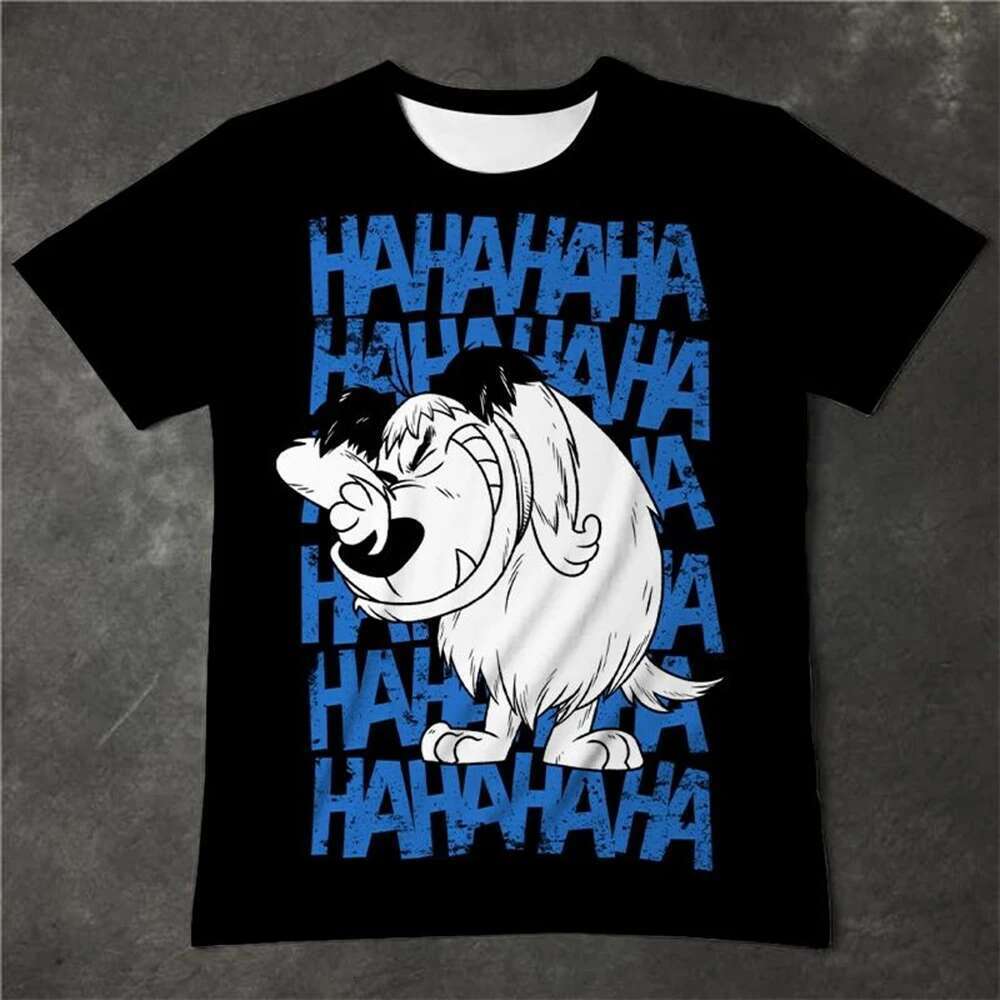 Short sleeved T shirt summer fashion trend cute cartoon pattern D printing casual and comfortable