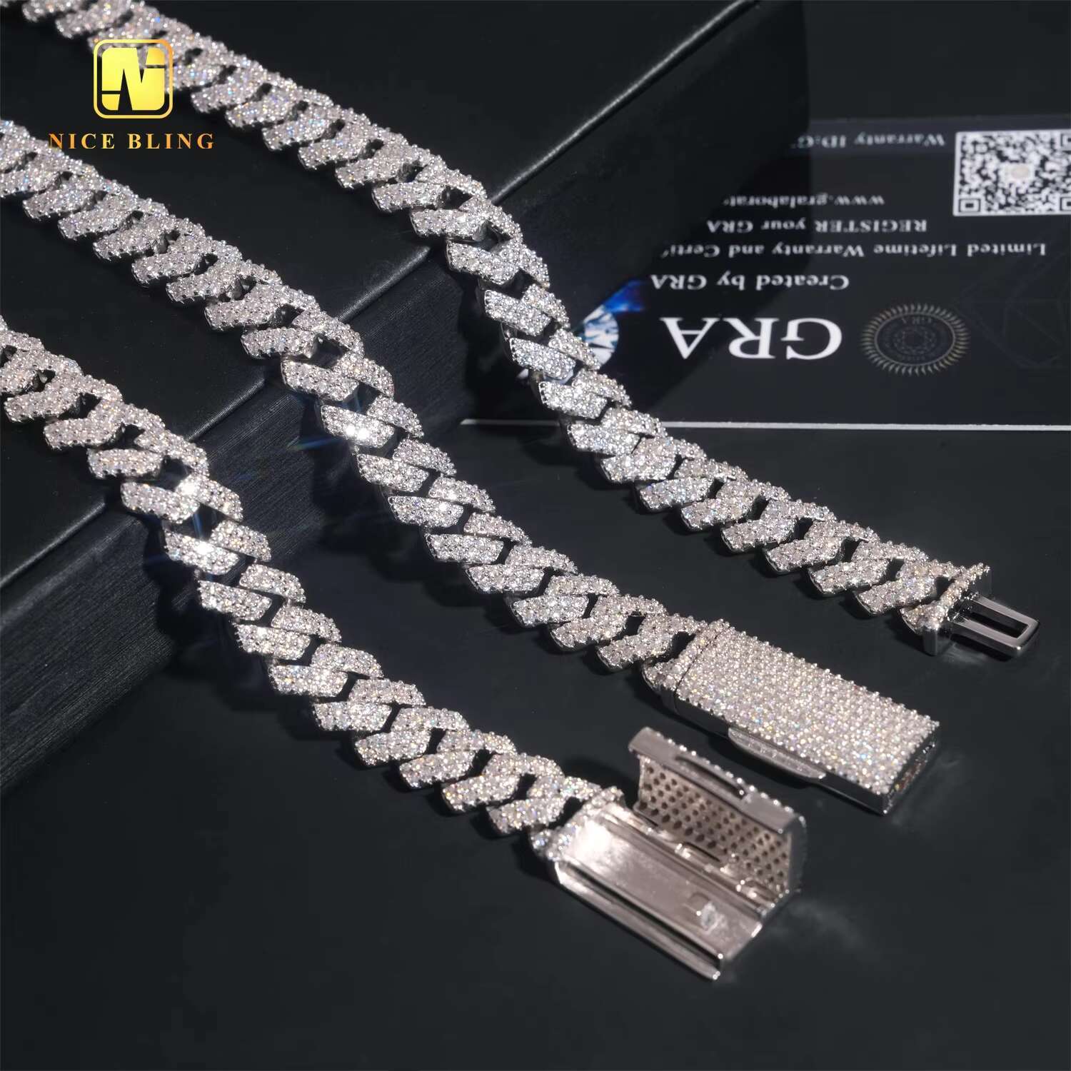 Sale Promotion 10mm Fine Jewelry Iced Out Diamond Cuban Link Chain Hip Hop Jewelry VVS Moissanite Bracelet Necklace for Men