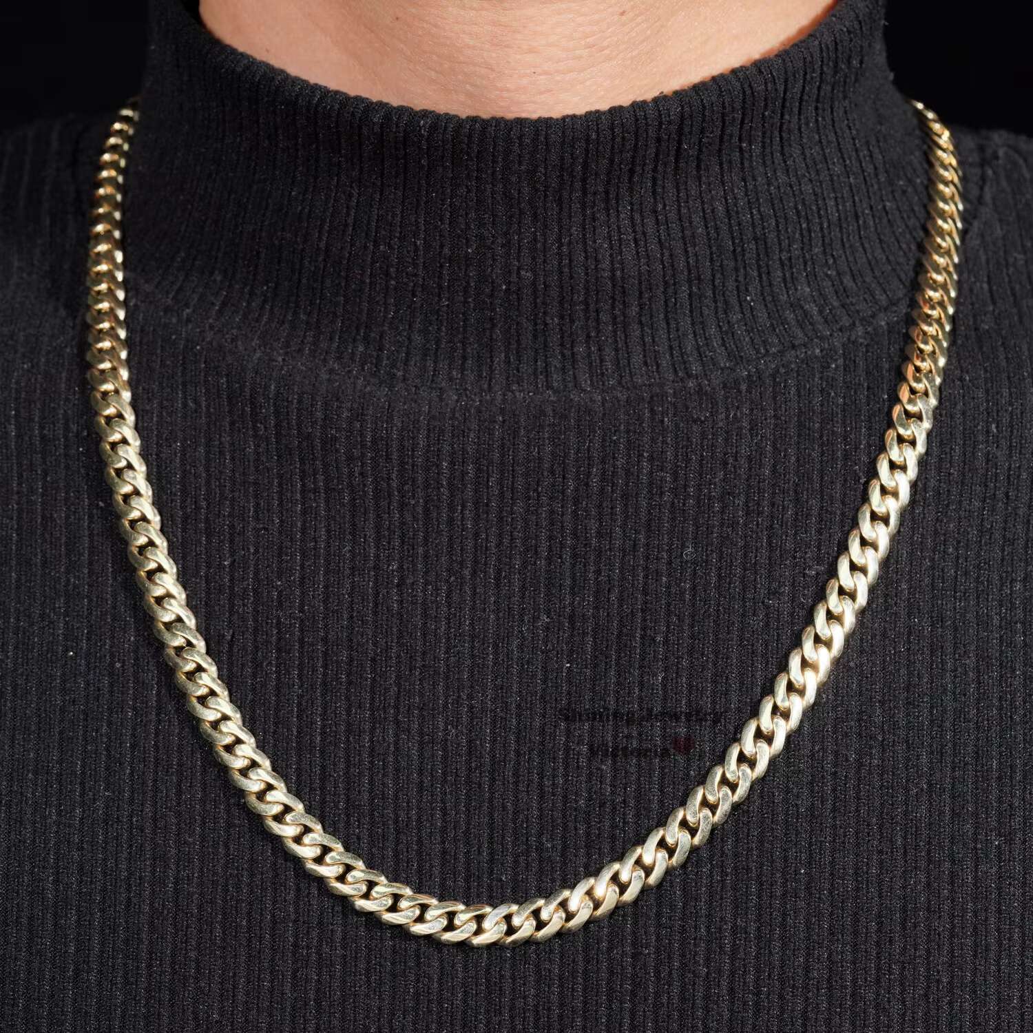 Plain Cuban Necklace Unisex Necklace Jewelry 8MM 22 68.4 Gram 10K Solid Real Gold Cuban Link Chain
