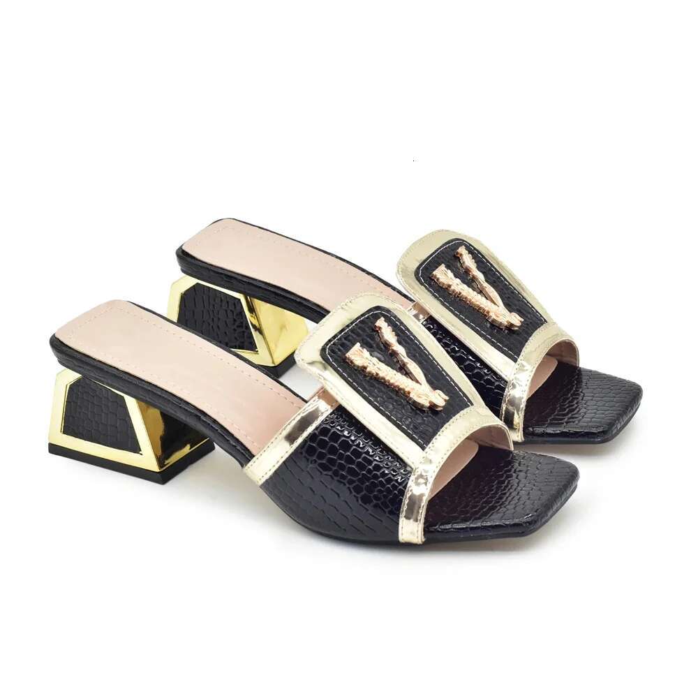New Arrival Open Toe Ladies Shoes and Designer High Heels Sandals Slip on Nigerian Women Party Pumps