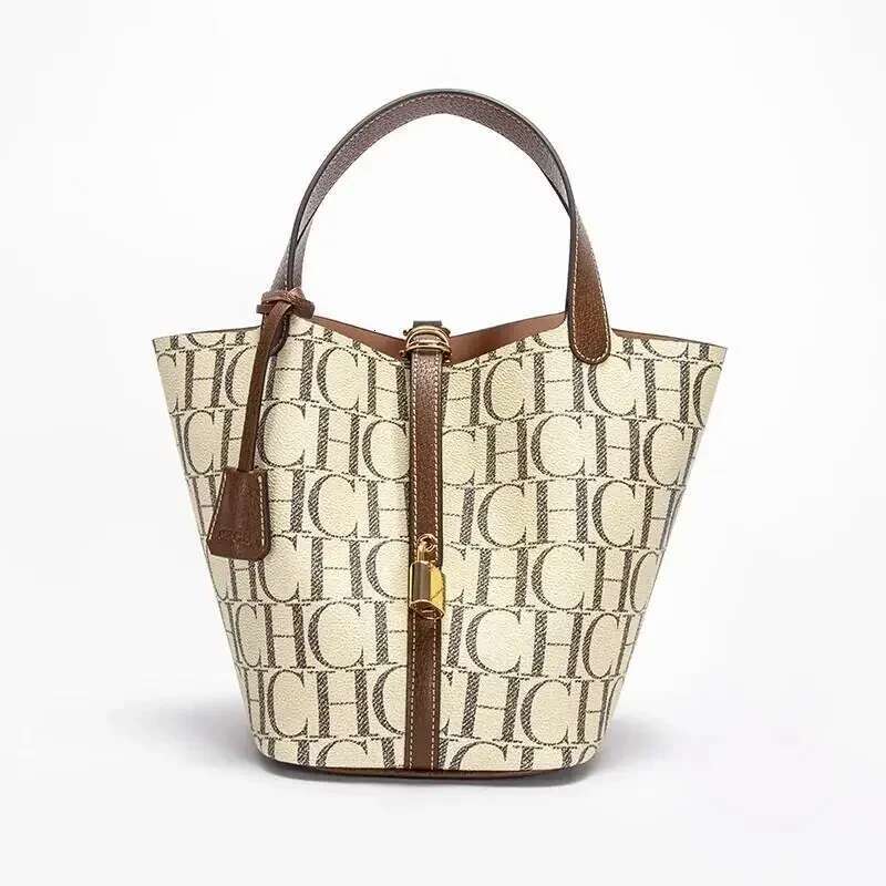 CH Handbag PVC Jacquard Texture Large Capacity Commuter Travel Crossbody Brand Women's Shoulder Bag Fashion