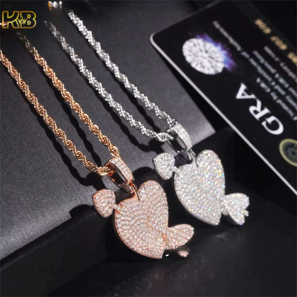 Iced Out Arrow Heart 925 Sterling Silver Iced Custom Moissanite Hip Hop Fashion Pendant for Tennis Chain