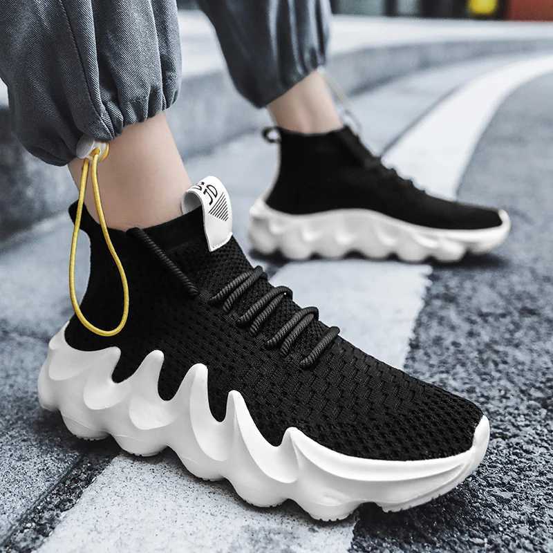 Brand Mens High Top Fashion Sneakers Breathable Shoes Cfortable Sneakers Heighten Sports Shoes Men Lightweight Walking Shoes Z250326
