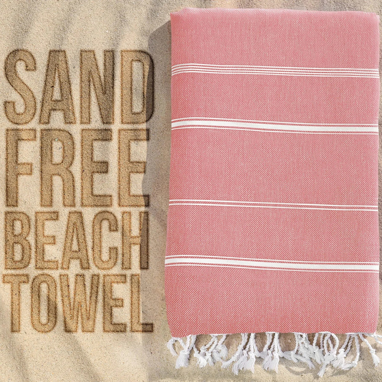 Turkish Beach Towel Oversized 100% Cotton Sand Free Lightweight Towel Absorbent Quick-Dry Beach Blanket Large Pool Bath Towels 250327