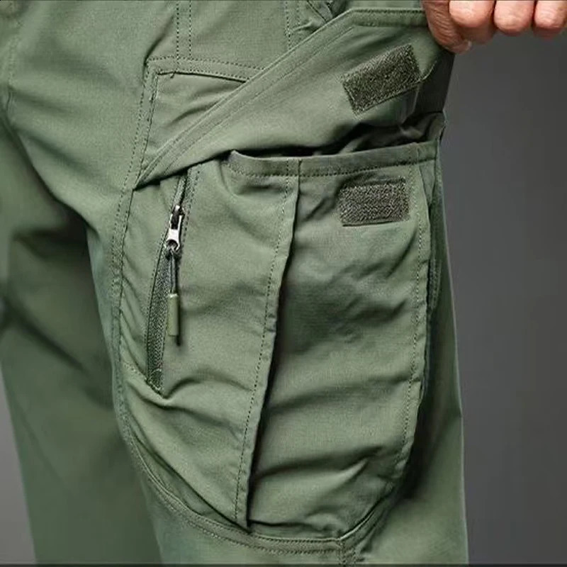 Mens Spring Autumn Tactical Cargo Elastic Pants Combat Trekking Hiking Camping Climbing Run Sport Cycling Work Outdoor Trousers 250317