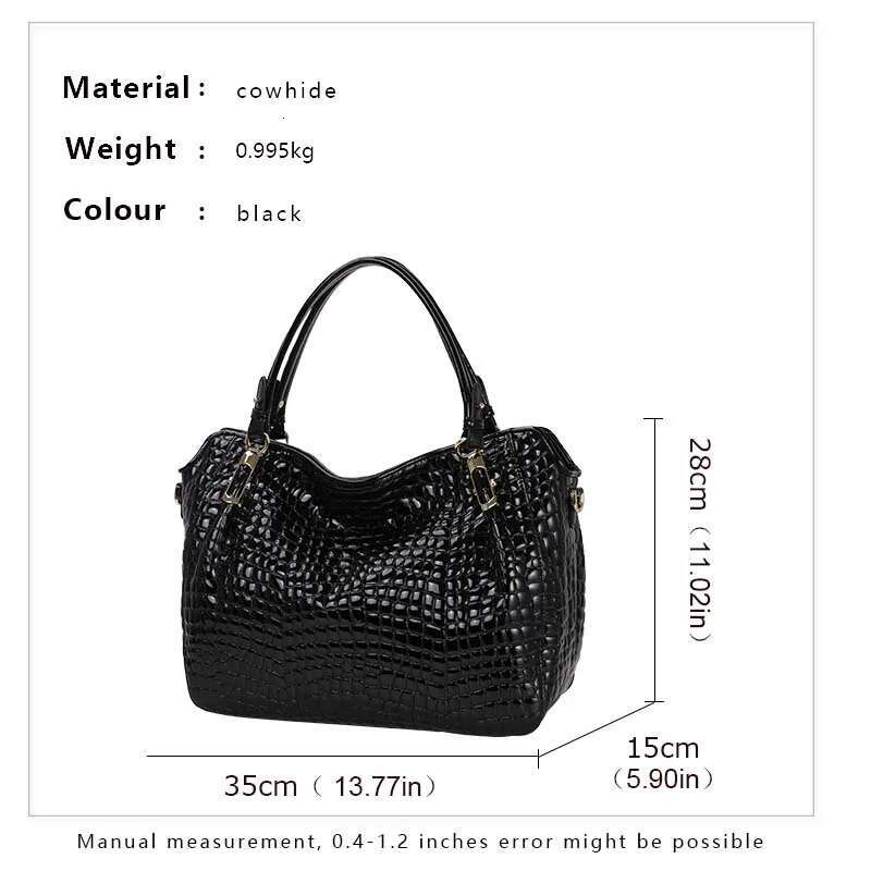 Aidrani Light Fashion Cowhide Women's Handbag Black Everyday Versatile Crossbody Tote Bag