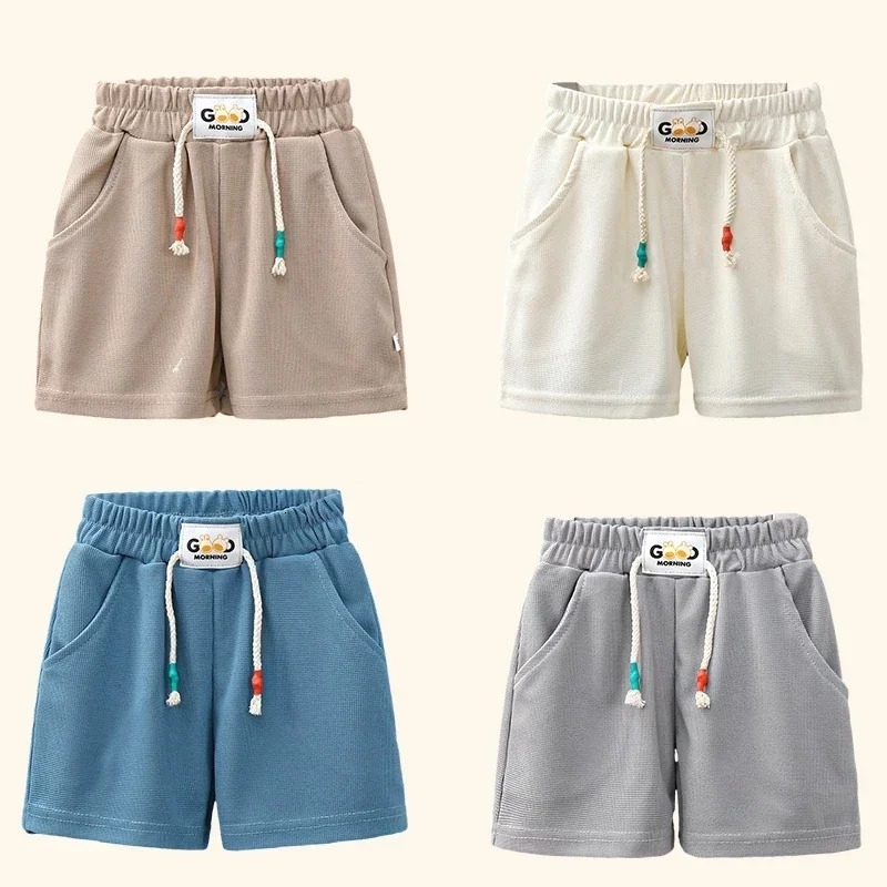 Summer Boys Shorts Candy Color Beach for Kids Casual Elastic Waist Children Short Pants Sport Outwear 250312