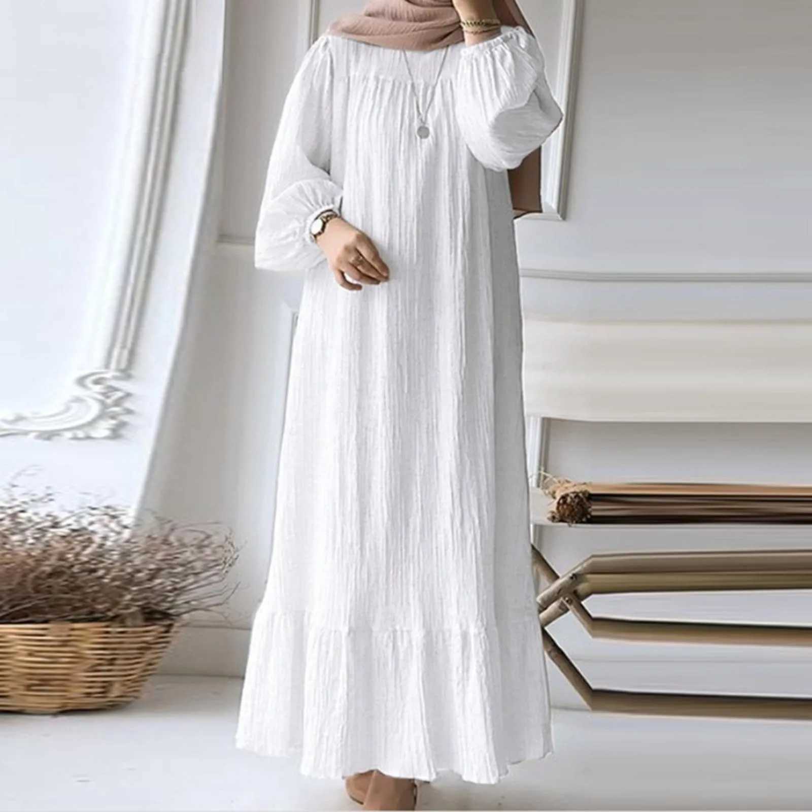 Eid Khimar Long Slve Abaya Dubai Turkey Islam Muslim Oversized Robe Kaftan Modest Dress For Women Ka Damen X2505141