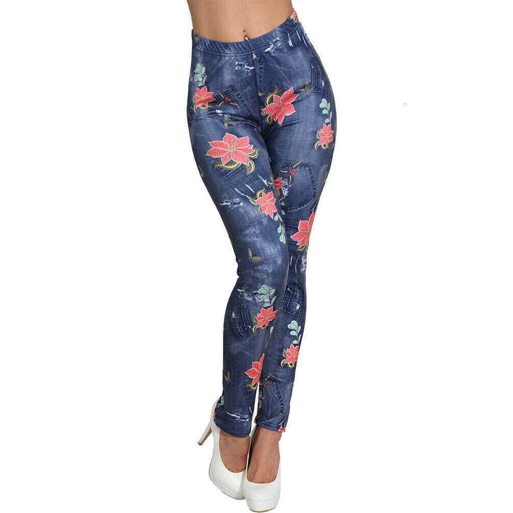 Women Yoga Pants New High Waisted Slim Fit Printed Yoga Outdoor Sports Running Leggings Fitness Women S Pants Flower Pattern