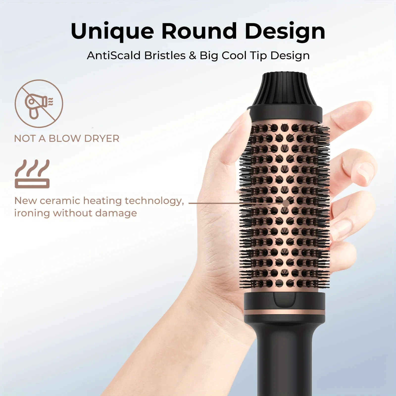 Valentine Gift Hair Curler Straightener Electric Hair Brushes Comb Professional Curling Iron Heated Anti-Scald Thermal Brush 250324