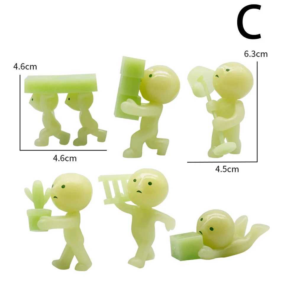 Smiski blind box mysterious box Noctilucent green doll action picture model toy decoration childrens Christma birthday surprise gift X250327