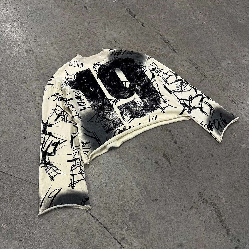 Gothic style street digital printed pattern T-shirt for fashion hip-hop Harajuku Y2k men's casual hoodie gift for man