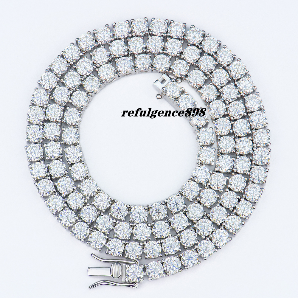 Xingyue 4mm Wholesale Men Women Hip-hop Jewelry 925 Sterling Silver Gra Vvs Mossanite Moissanite Diamond Tennis Chain Necklace