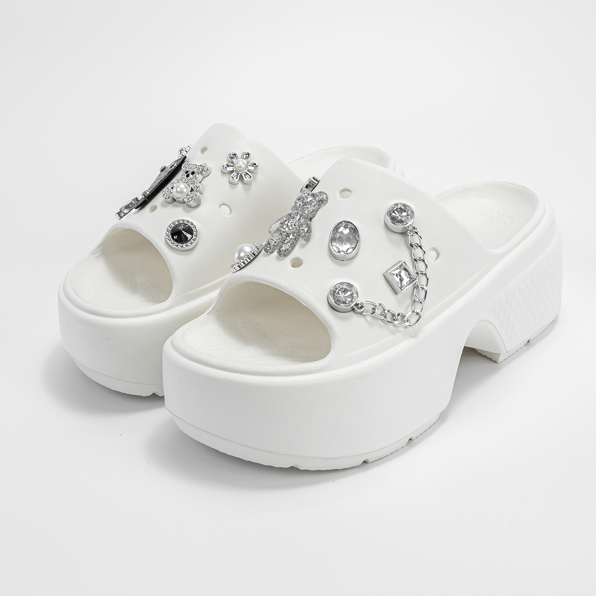New triangle brand thick sole increase slippers female EVA outside wear summer flip-flops cross-border new casual slippers wholesale 2025