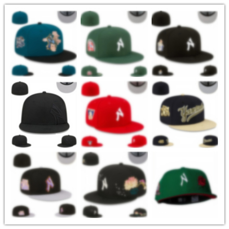 Designer Flat Casual Fitted size Baseball football Caps letter Embroidery Cotton All Teams Sport World Full Closeded hats sizes 7-8 mix order AA-3