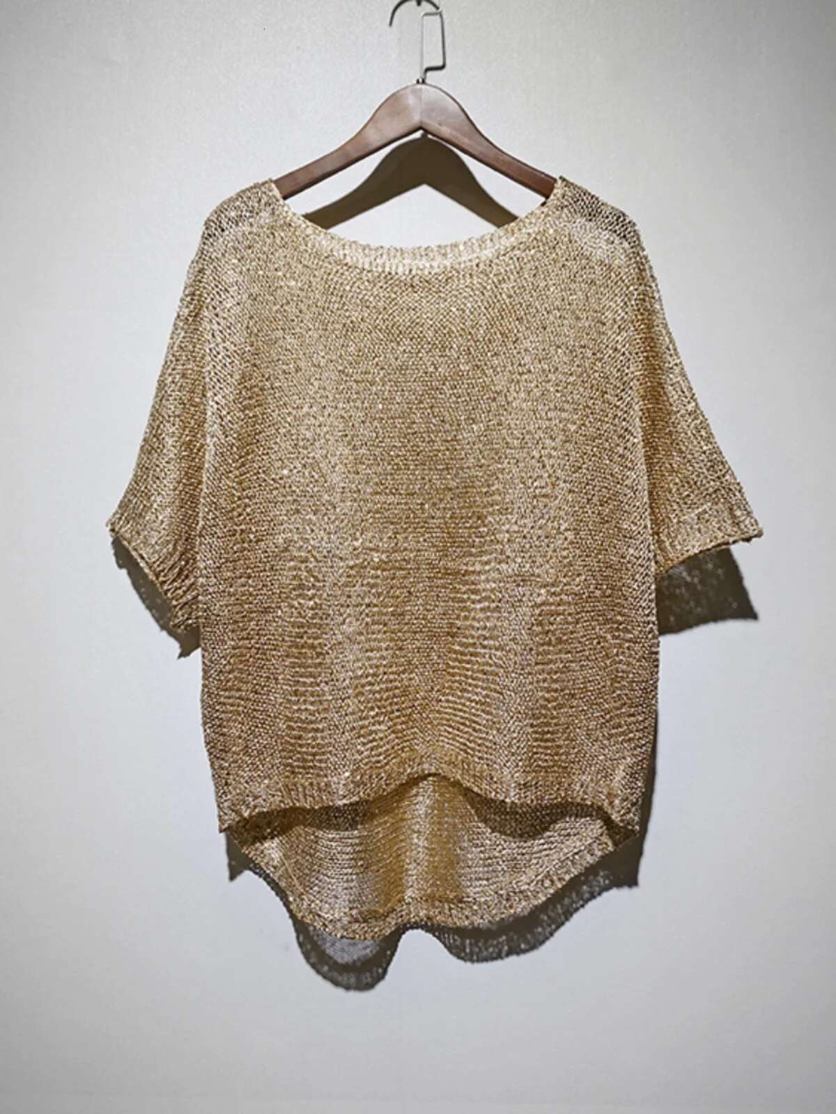 hoodie Women Shiny Bright Silk Pullovers Short Long Sleeve Round Collar Loose Tees Tops Casual Sexy Golden Black Basic Shirt Holiday jacket