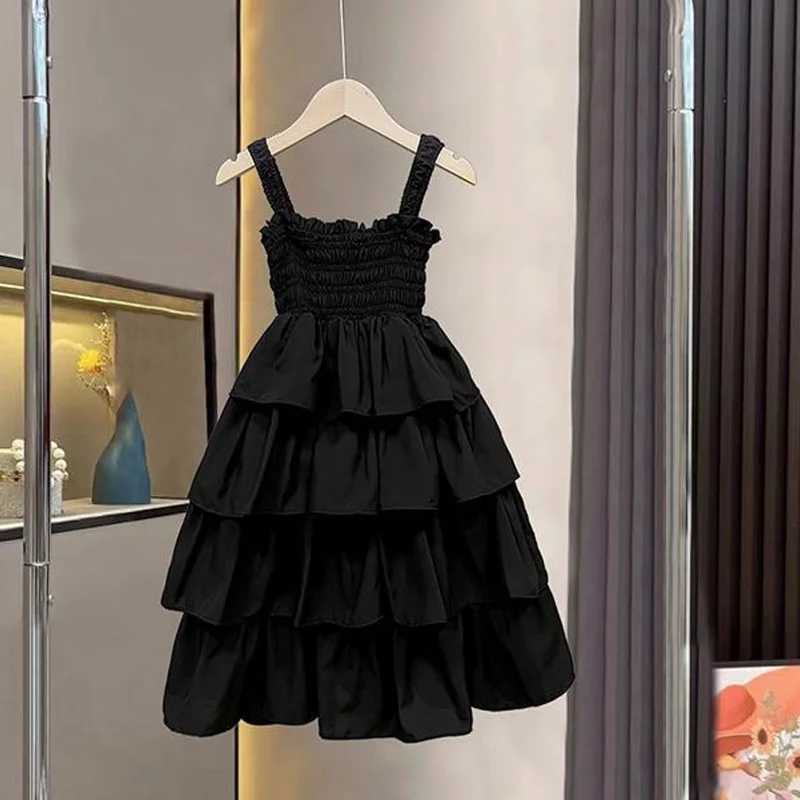 Girls summer dresses childrens layered long dresses childrens birthdays Par Vestidos clothing new teenagers casual sling clothing W250326