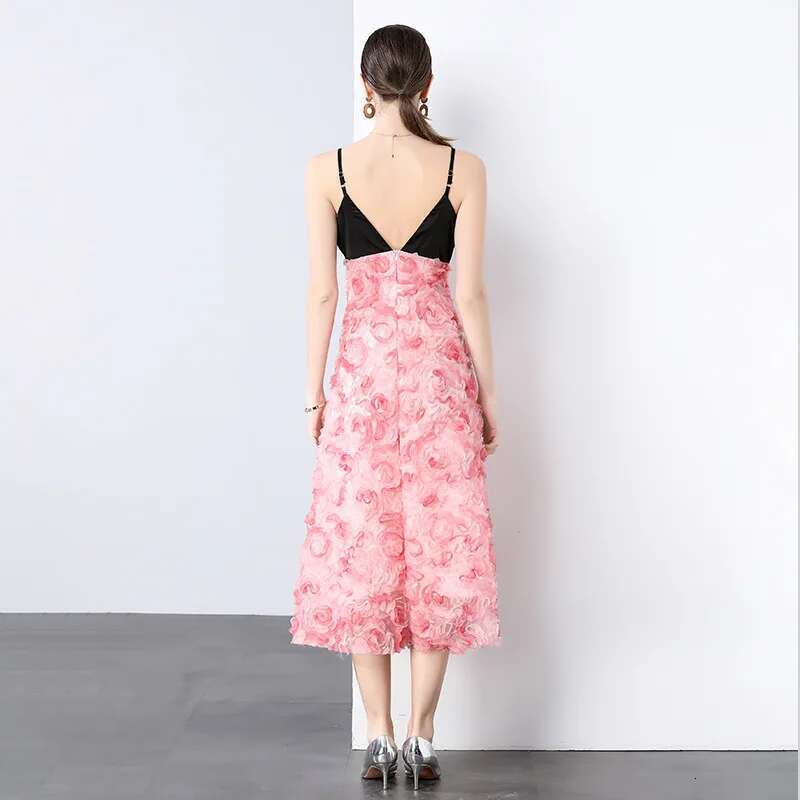 Dongdumaoyi Franse Niche Ontwerp Strapless D Rozenjurk Met Strik Elegante Resortstijl Voor Dames A