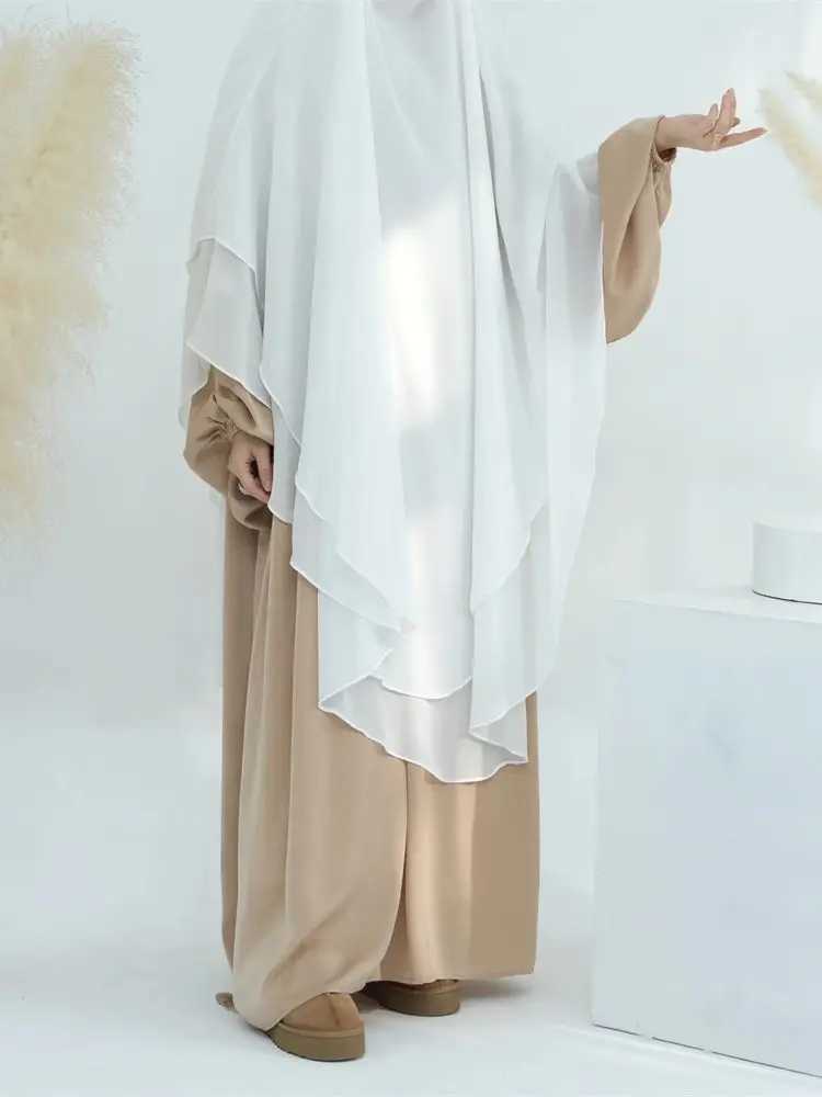 Ramadan Eid Dubai Chiffon Niqab Maxi Khimar Abaya Damen Islam Muslim Hijab Dress Abayas For Women Ka Hijabs Femme Musulmane X2505141