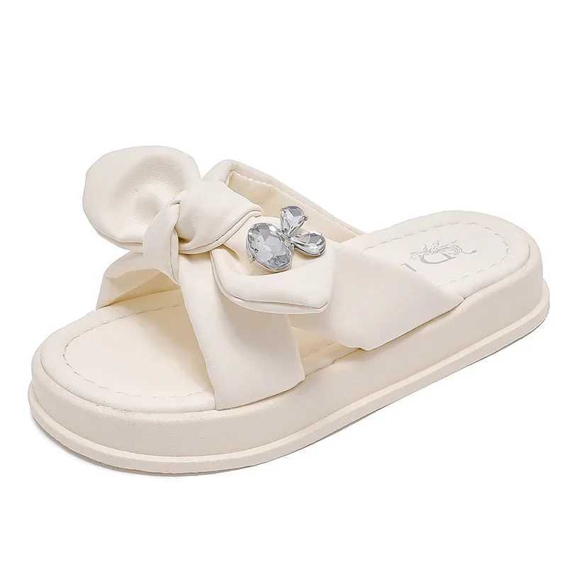 Slipper Childrens Family Slide Summer Girl Princess Outdoor Thick Bottom Flip Fashion Bow Childrens Family Slide Soft S25326