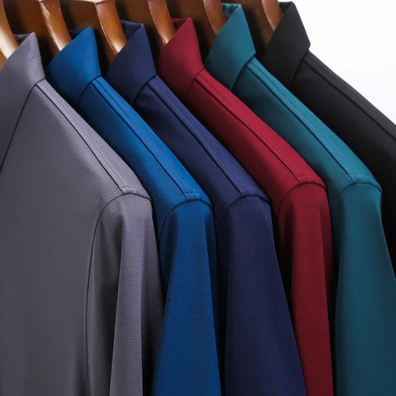 mens solid color business casual polo shirt summer fashion short sleeved comfortable breathable top 250327