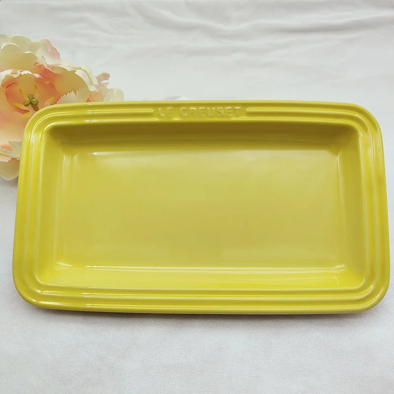 Rectangular Stoare Plate 10 Plates Tray French Cool Color Gradual Spit Bone Dishs Ceramic Dessert Vegetable Dining Plate 250411