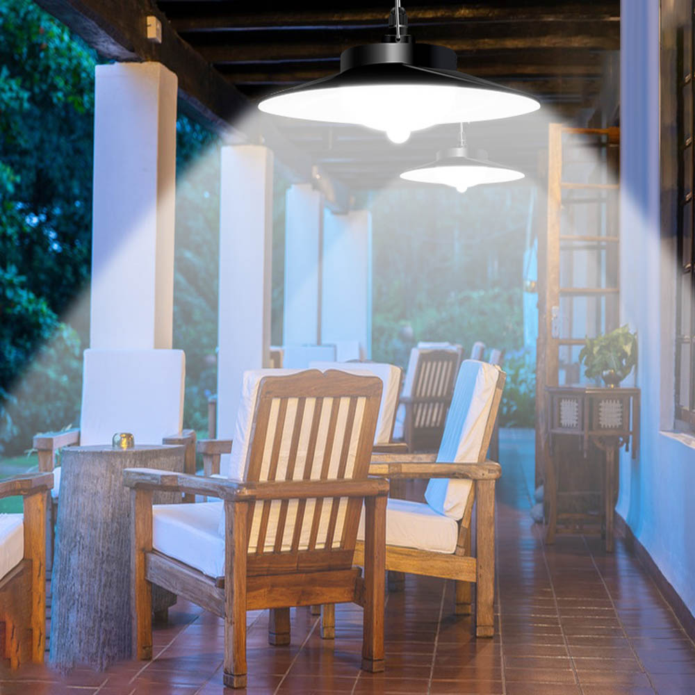 Single Shade Durable waterproof Solar Powered LED Pendant ceiling camping Lamp with Remote Control and Infrared Sensor for Outdoor Use