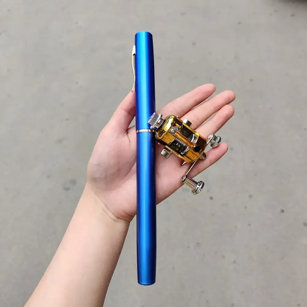 1121416M portable pocket sized telescopic mini fishing rod pen shaped folding no reel wheel 250313