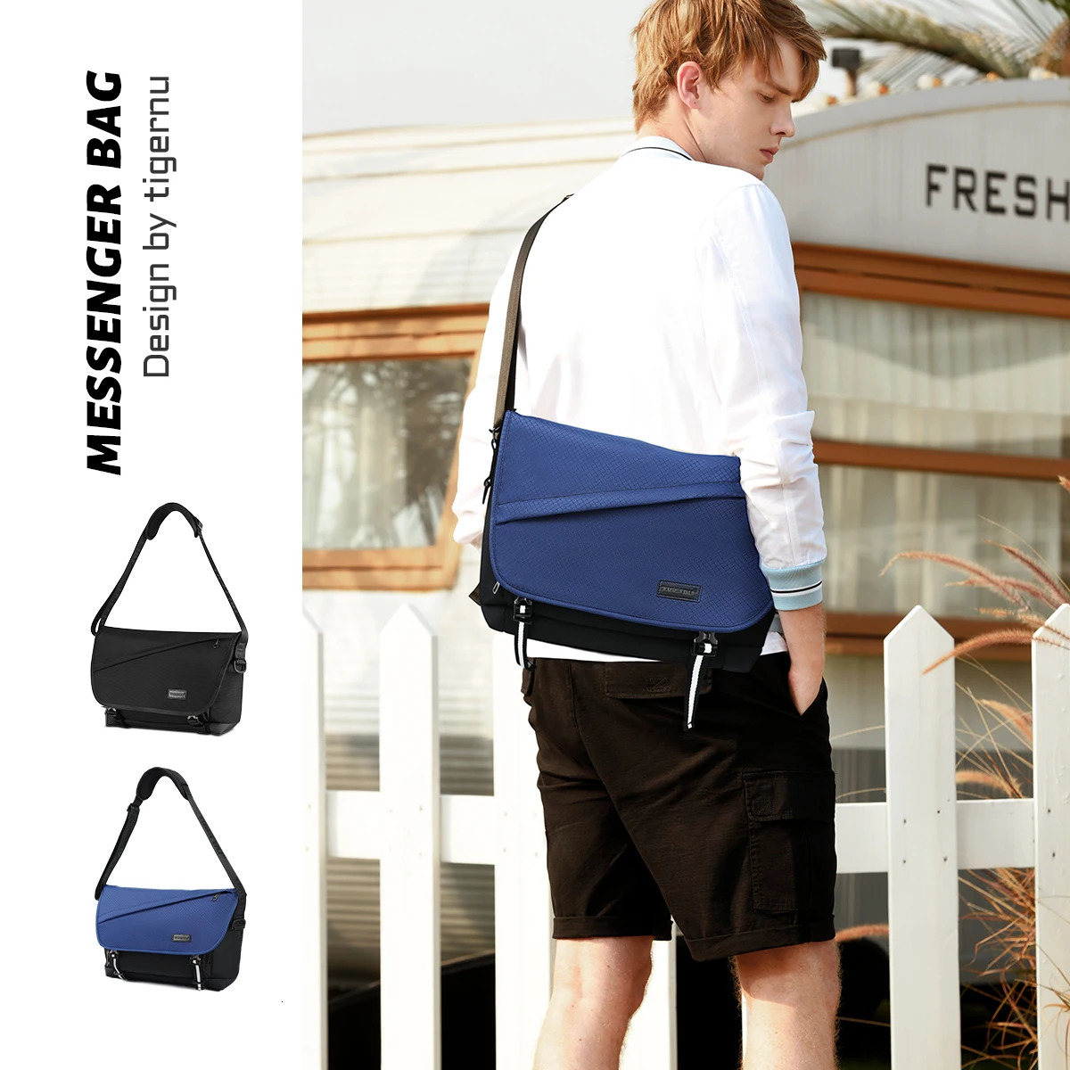 Tigernu Leisure Messenger Bag Anti theft Cross body Riding Shoulder High quality Original Fashion Ox Mens Small 250326