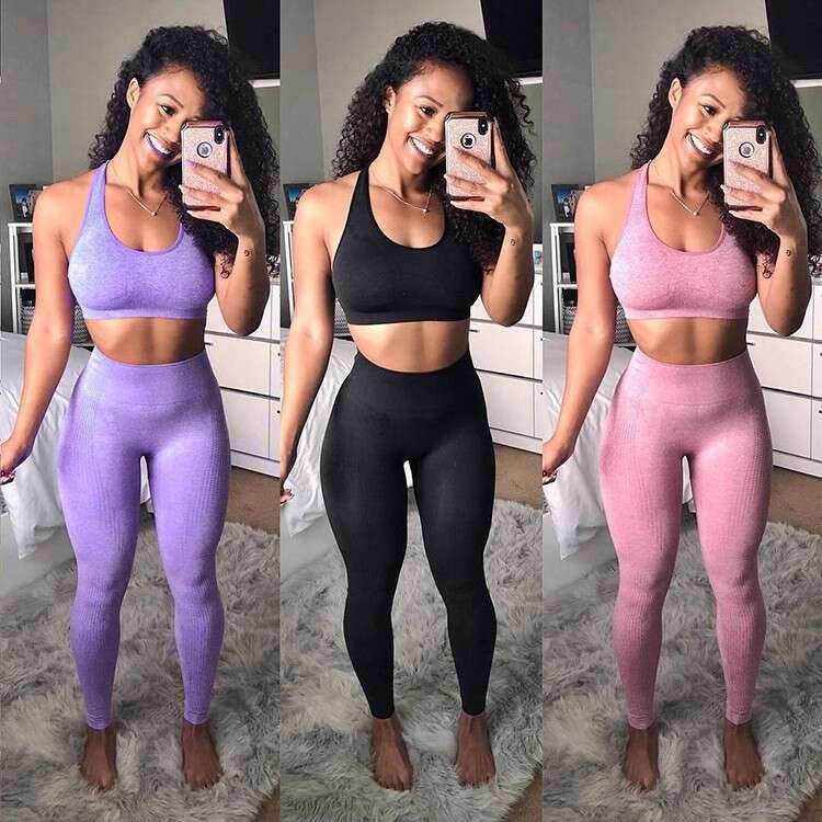 Women Yoga Pants Seamless Set For Women Two Piece Bra And Pants Quick Drying Fitness Set Yoga Suit