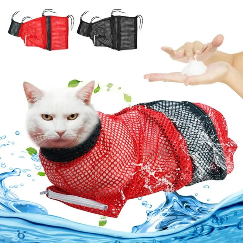 Cat Grooming Mesh Washing Bags for Pet Bathing Nail Trimming Injecting Anti Scratch Bite Restraint Anti-escape Cat Bag 250326