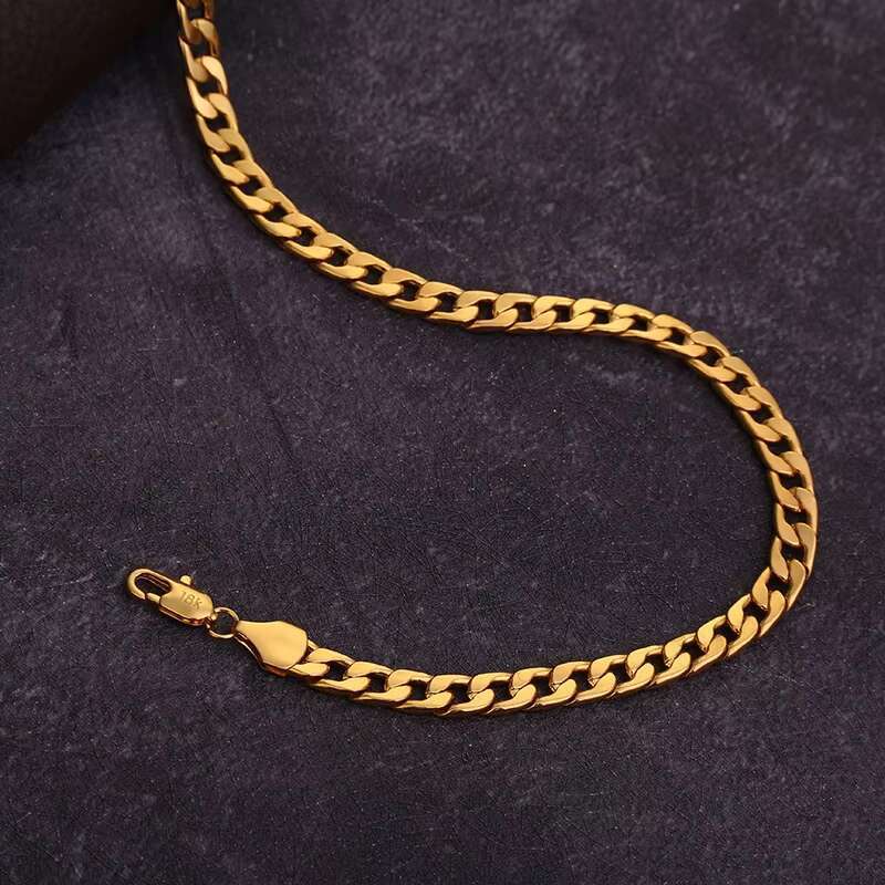 2023 Wholesale 18K Gold Plated Alloy 6mm Wide Cuban Link Chain Necklace Vintage Style Different Length Cheap Fine Jewelry