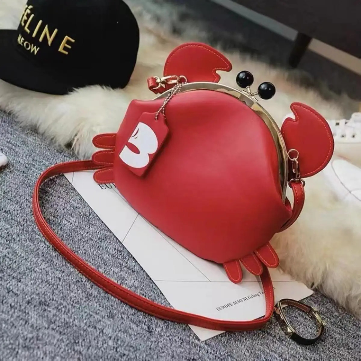 Womens Fashion Cute Crab Bag Funny Animal Crossbody Shoulder Bag 250327