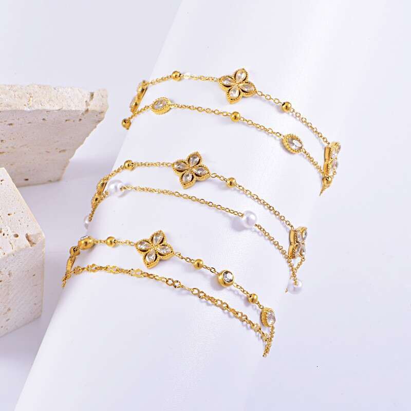 designer bracelet stainless steel doublelayer with vacuum goldplated color and highend feel bracelet
