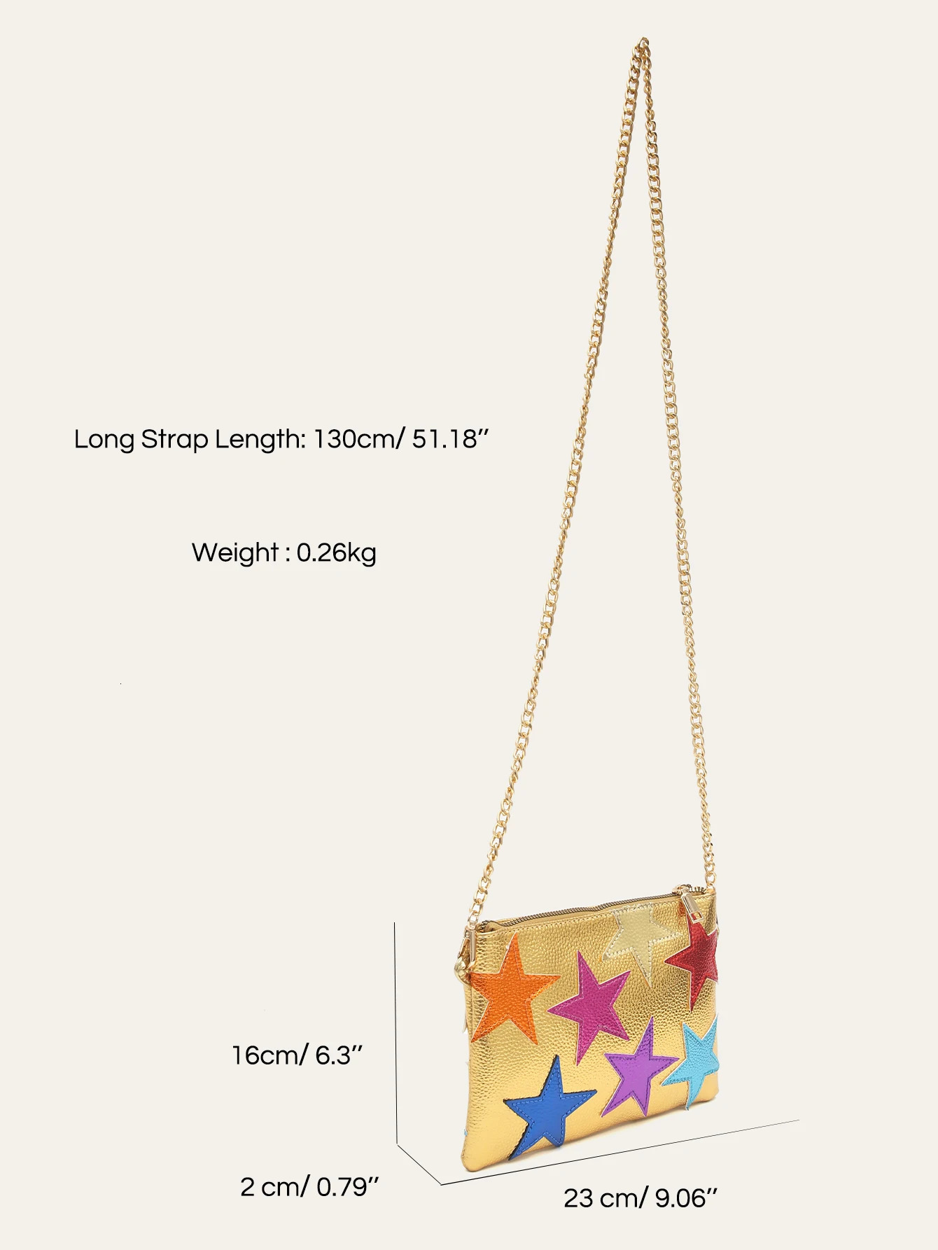 y and fashionable womens metal PU vegan leather square clutch star pattern colorful striped chain shoulder bag party date gift 250326