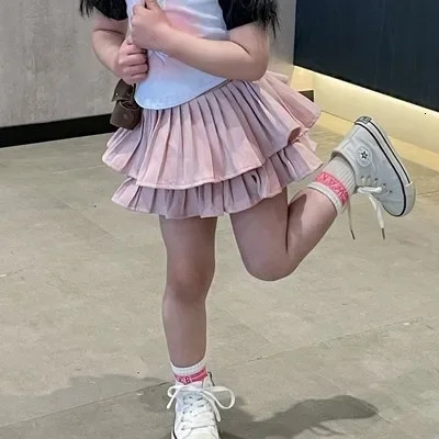 Skirts for Girls Cake Skirt Summer White Skirt Princess Style Childrens Puff Skirt Loungewear Outfit Items 250326