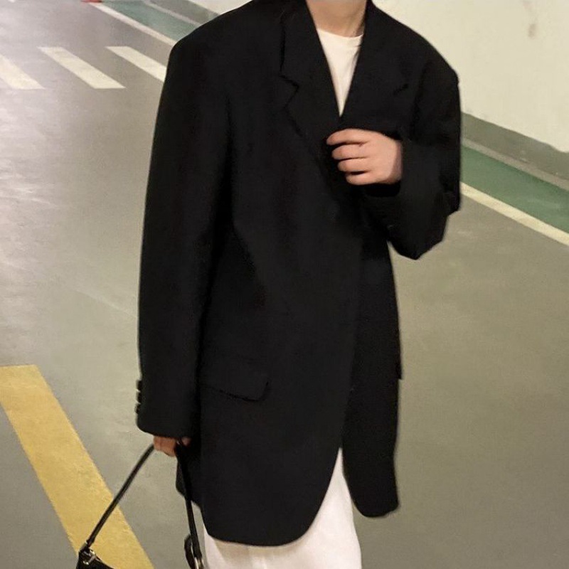 L326Chic Black Layered Jacket for Women - Versatile Student Attire with a Modern Korean Twist