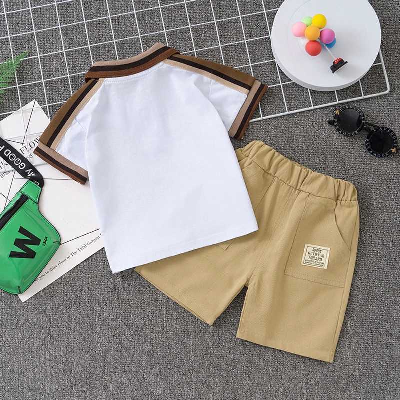 0-5-year-old boys set childrens summer polo shirt short sleeved+shorts two-piece set baby comfort clothingT250327